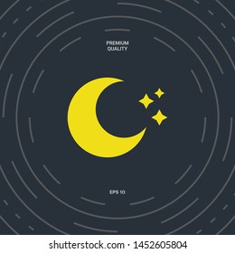 Moon stars icon. Graphic elements for your design
