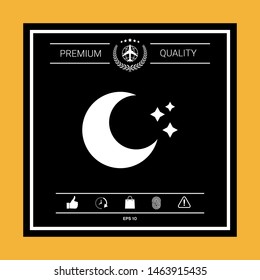 Moon stars icon. Graphic elements for your design