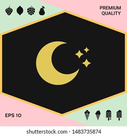 Moon stars icon. Graphic elements for your design
