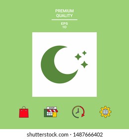 Moon stars icon. Graphic elements for your design
