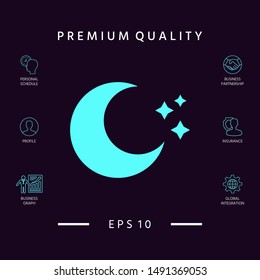 Moon stars icon. Graphic elements for your design