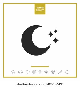 Moon stars icon. Graphic elements for your design