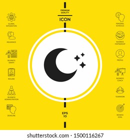 Moon stars icon. Graphic elements for your design