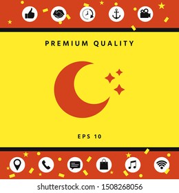Moon stars icon. Graphic elements for your design