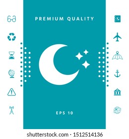 Moon stars icon. Graphic elements for your design