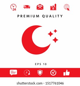 Moon stars icon. Graphic elements for your design
