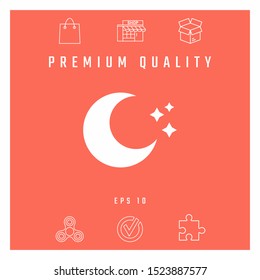 Moon stars icon. Graphic elements for your design
