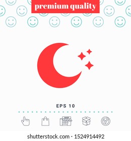 Moon stars icon. Graphic elements for your design