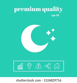 Moon stars icon. Graphic elements for your design