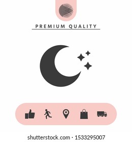 Moon stars icon. Graphic elements for your design