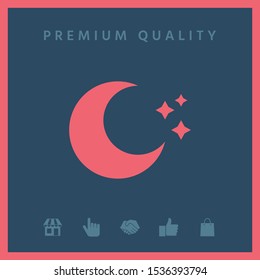 Moon stars icon. Graphic elements for your design