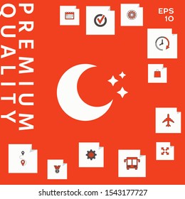 Moon stars icon. Graphic elements for your design