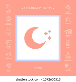 Moon stars icon. Graphic elements for your design