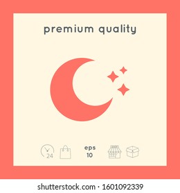 Moon stars icon. Graphic elements for your design