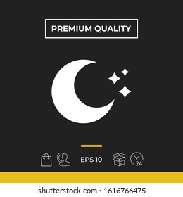 Moon stars icon. Graphic elements for your design
