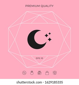 Moon stars icon. Graphic elements for your design