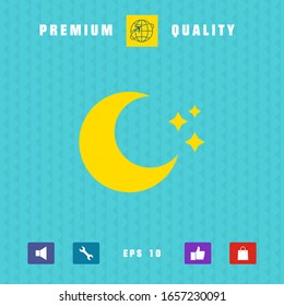 Moon stars icon. Graphic elements for your design