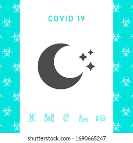 Icono de estrellas de la luna. Elementos gráficos para el diseño