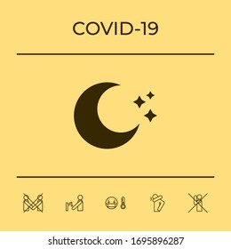 Moon stars icon. Graphic elements for your design