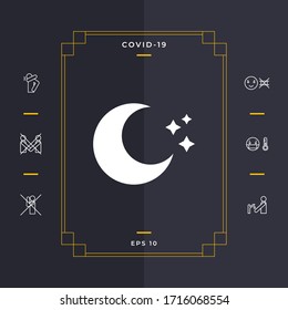 Moon stars icon. Graphic elements for your design