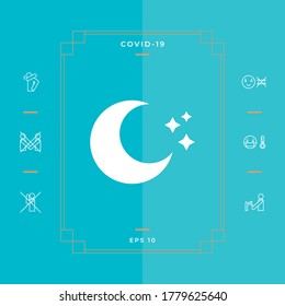 Moon stars icon. Graphic elements for your design