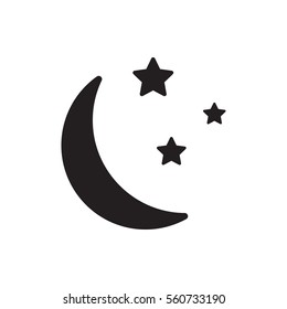 moon and stars icon illustration isolated vector sign symbol