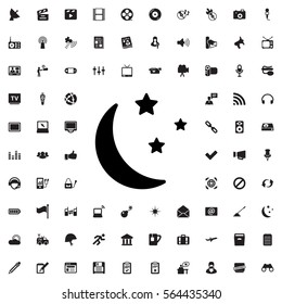 moon and stars icon illustration isolated vector sign symbol