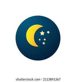 Moon and stars icon isolated. Flat design. Moon and star Icon isolated on white Background. Night symbol for your web site design, logo. Flat design. filled black symbol. Vector EPS 10.