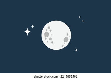 Moon and stars icon isolated. Flat design. Moon and star Icon isolated on white Background. Night symbol for your web site design, logo. Flat design. filled black symbol. Vector EPS 10.