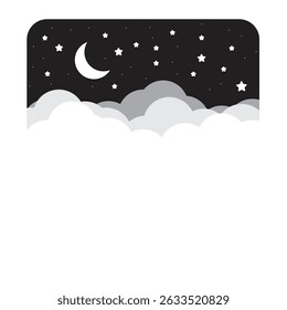 Moon and stars icon isolated. Flat design. Moon and star Icon isolated on white Background. Night symbol for your web site design, logo. Flat design. filled black symbol. Vector EPS 10.	

