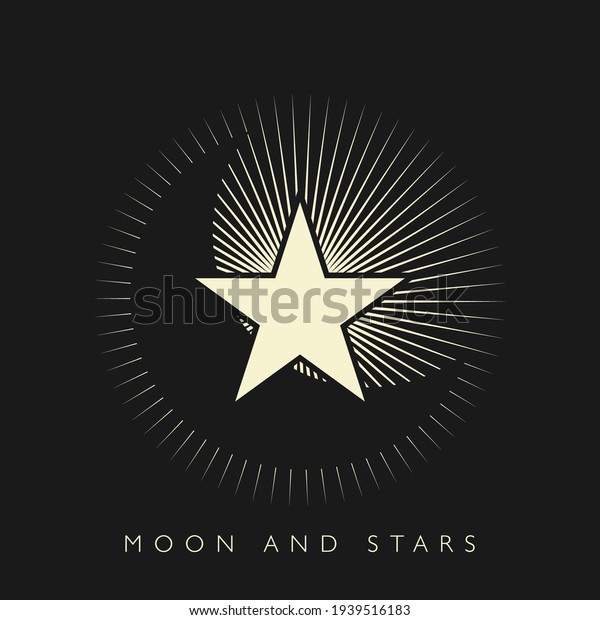 Moon and stars icon\
isolated. Flat design. Vector Illustration.Night with moon and\
stars icon in flat style. Night symbol for your web site design,\
logo. Vector EPS 10.