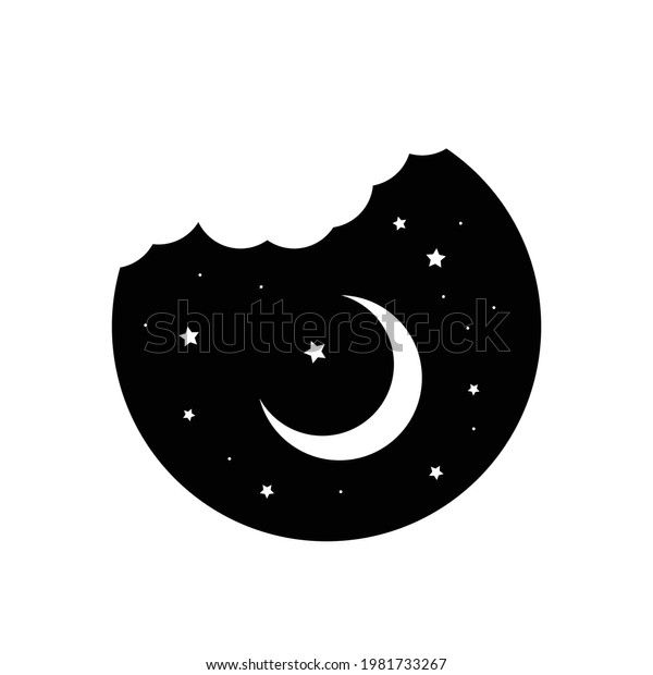 Moon and\
stars icon isolated. Flat design. Moon and star Icon isolated on\
white Background. Night symbol for your web site design, logo. Flat\
design. filled black symbol. Vector EPS\
10.