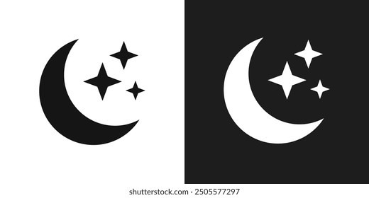 Moon stars icon logo set vector