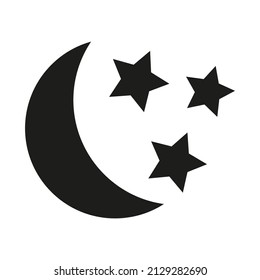 Icono de la luna y las estrellas. plantilla de logotipo. Ilustración vectorial. eps10