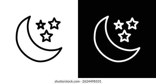 Moon stars icon. Logotype vector set
