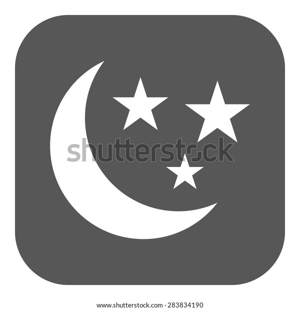 The moon and stars icon. Night, sleep symbol. Flat\
Vector illustration.\
Button