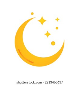 moon and stars icon on white background, vector illustration