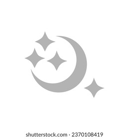 moon and stars icon on white background, vector illustration