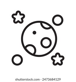 Moon and Stars Icon Perfect for Nighttime and Astronomy Designs