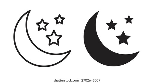 Icono de estrellas de la luna simple plana tendencia Diseño gráfico moderno logotipo abstracto