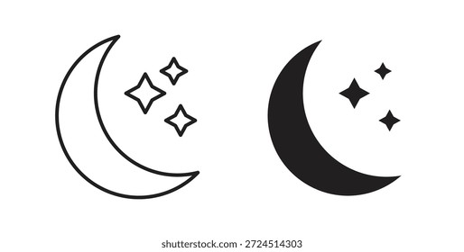 Icono de estrellas lunares en elemento de logotipo abstracto de Diseño gráfico moderno de tendencia plana simple