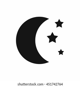 Moon and stars icon in simple style isolated vector illustration