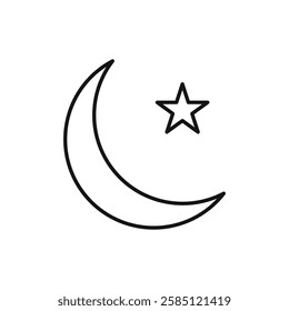 Moon stars icon. simple thin line vector icon