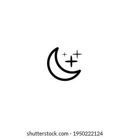 Icono de la Luna y las estrellas simple vector