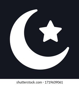 Moon and stars icon. moon star islamic symbol. vector illustration