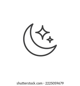 Moon With Stars Icon, Moon Icon, Star Icon Vector Illustration Eps10