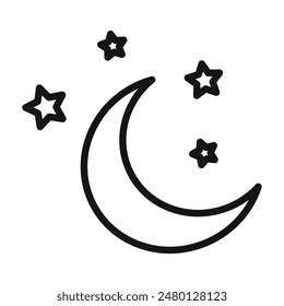 Moon Stars Icon for Stargazing and Night Sky Apps