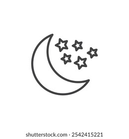 Moon stars icon Symbol mark in filled style