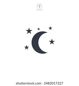 Moon Stars Icon symbol vector illustration isolated on white background