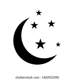 Moon and stars ,moon icon vector